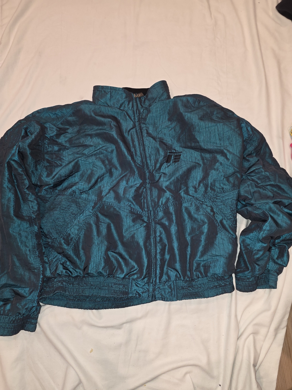 Tail Teal-Blue 90s Vintage Windbreaker Jacket
